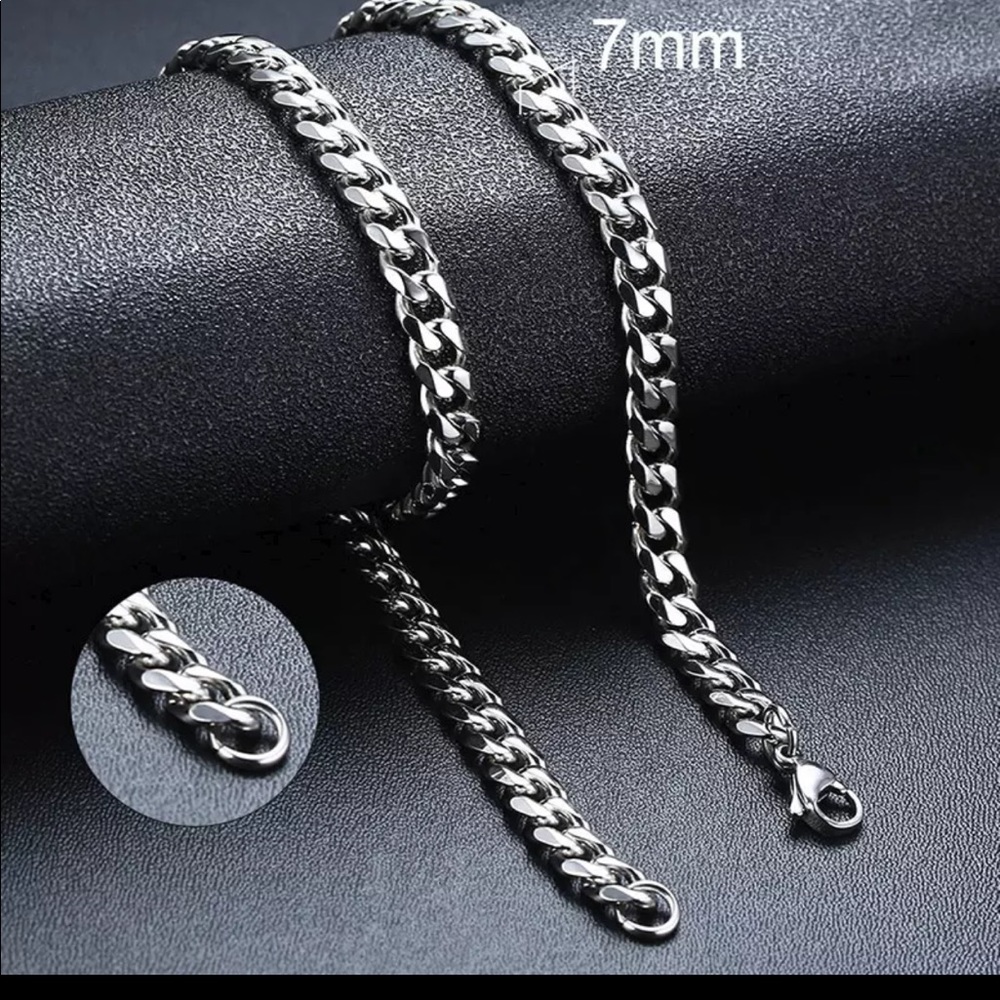 Basic Stainless Steel Necklace for Men Curb Cuban - Picture 7 of 7